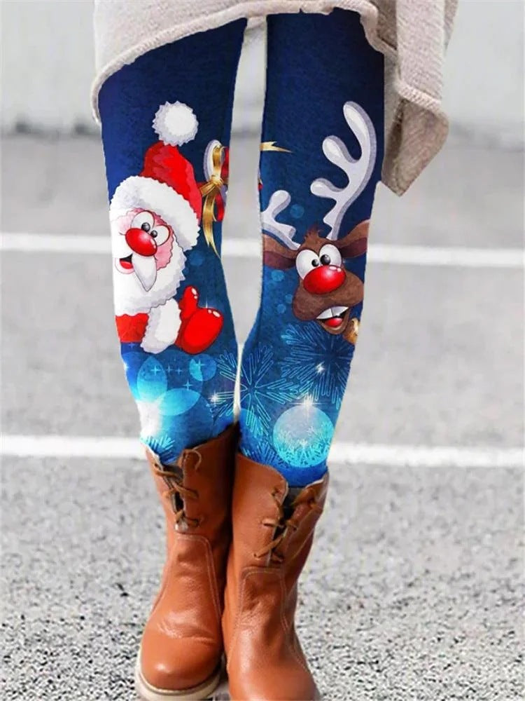Christmas Leggings Elastic Women