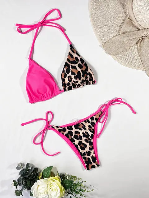 Women's Ellolace Leopard 2 Piece Bikini Set
