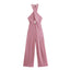 Women's High Waist Casual Cross Jumpsuit