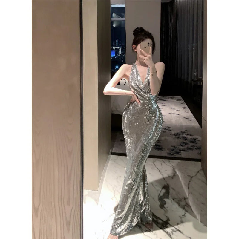 Women's Glitter Silver Dress