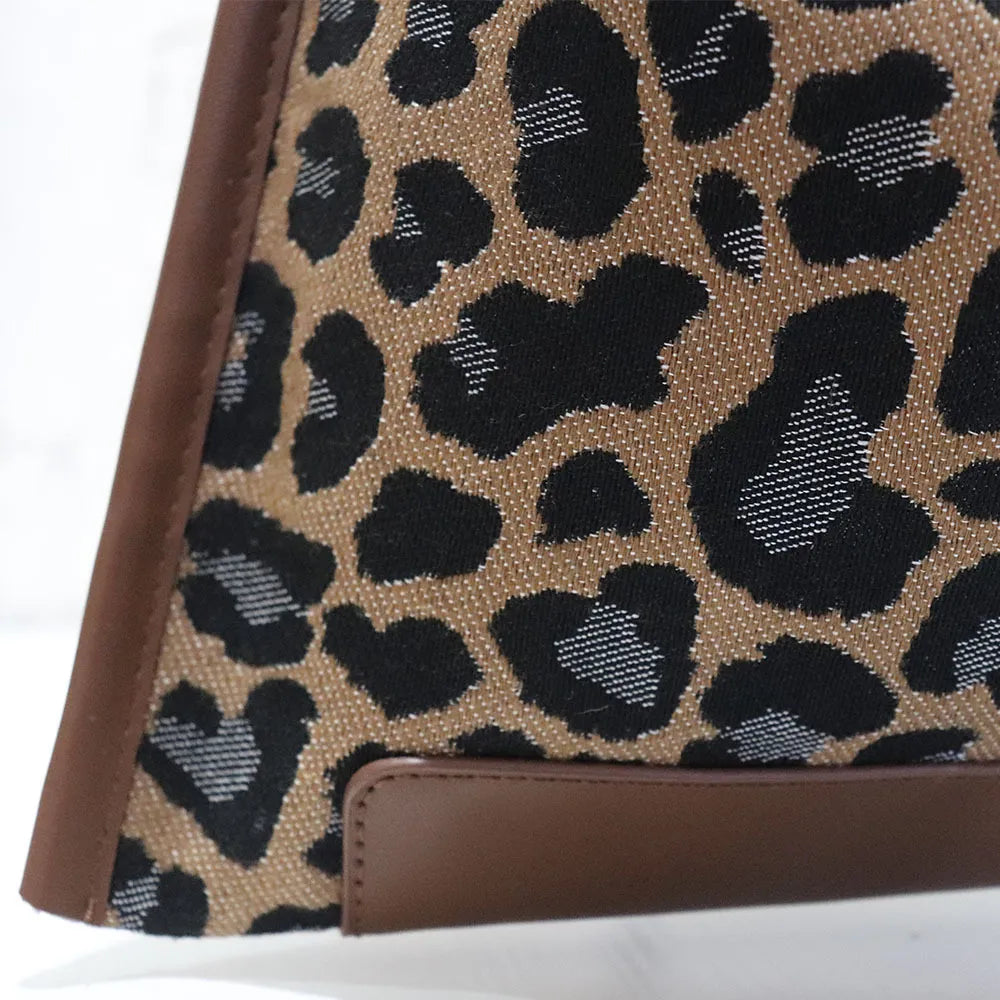 Leopard Print Canvas Shoulder Bag