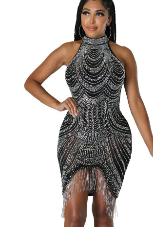 Women's Sequin Backless Dress