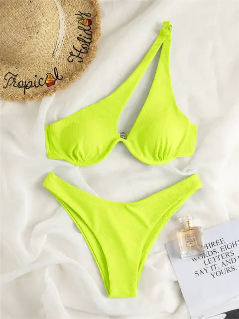Women's Solid Ribbed Bikini Set