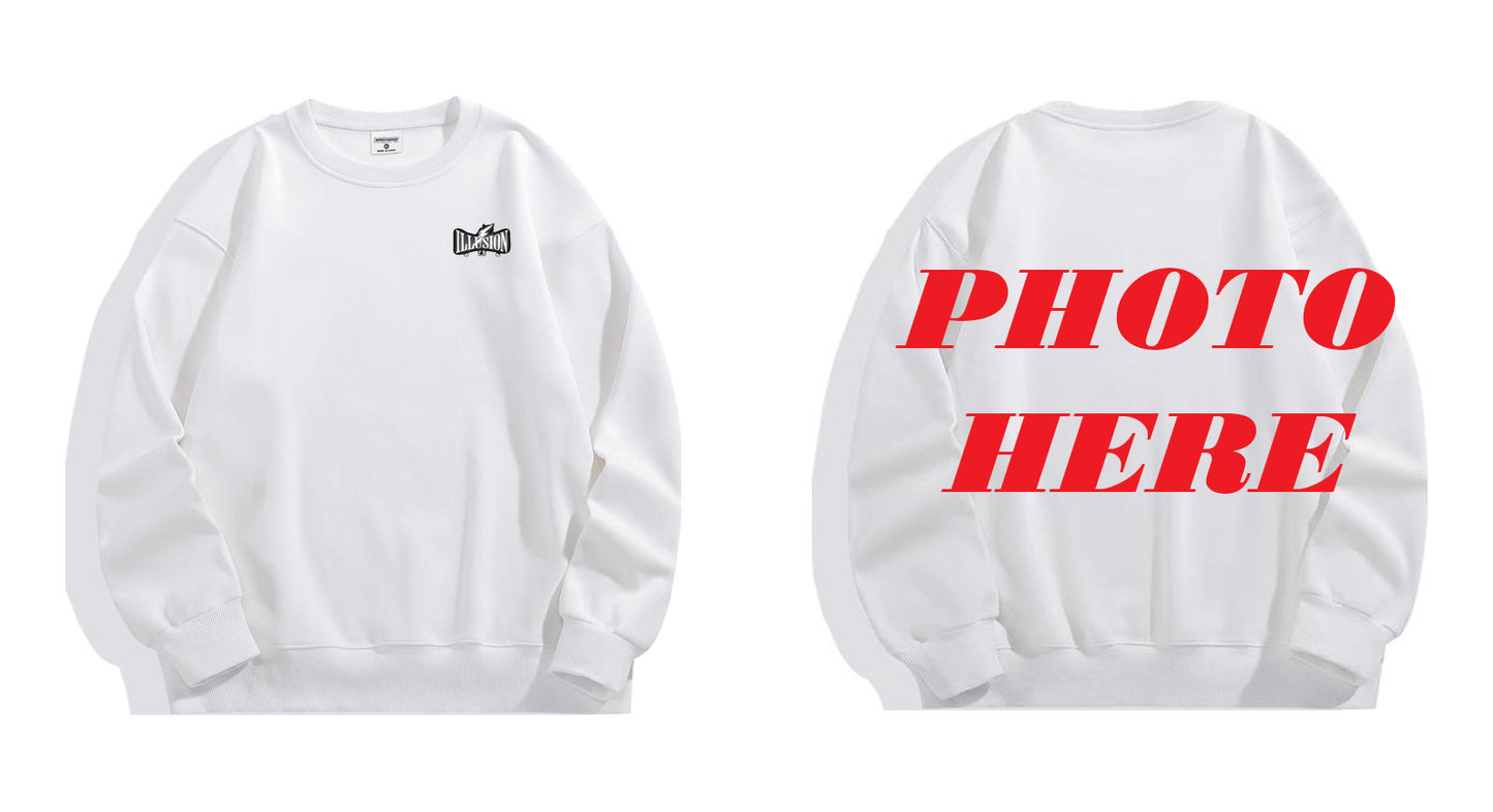 Custom Back ILLUSION CO Logo Crewneck Sweatshirt