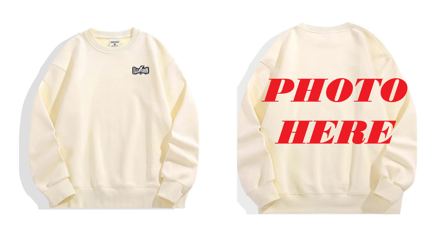 Custom Back ILLUSION CO Logo Crewneck Sweatshirt