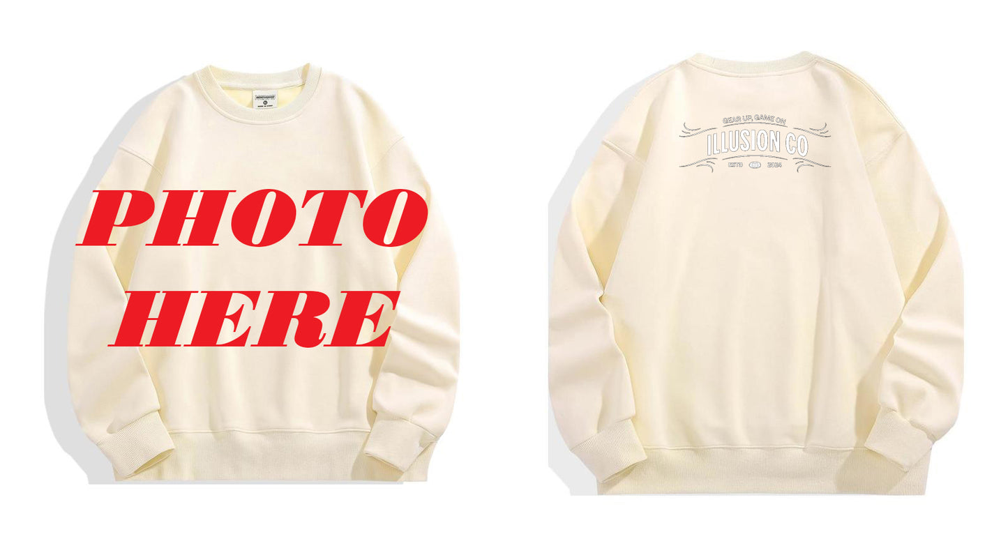 Custom Front ILLUSION CO Back Logo Crewneck Sweatshirt