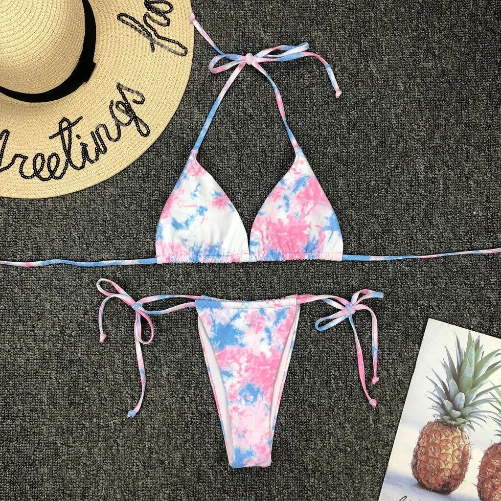 Women's Tie Dye Micro Bikini Set