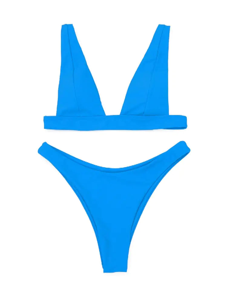 Women's Fixed Triangle Bikini with Zip