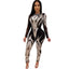 Women's Sequin Long Sleeve Sheer Jumpsuit