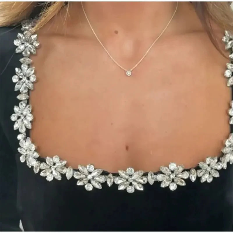 Women's Floral Rhinestone Dress