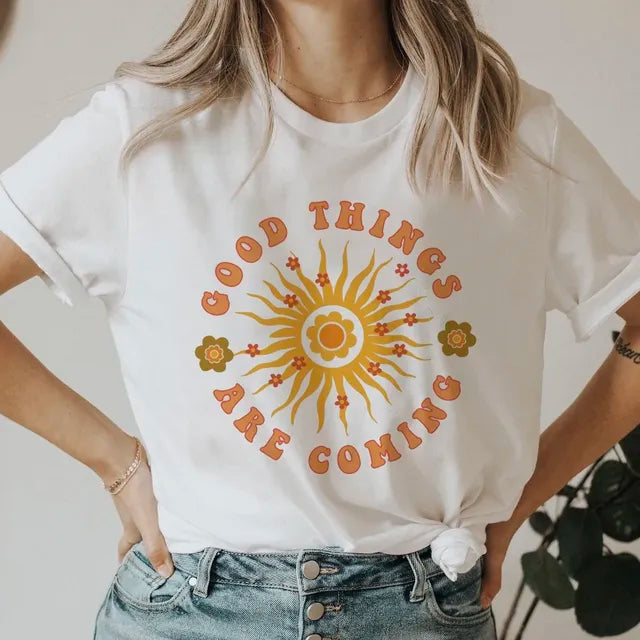 Women's 90s Graphic Smile Letter T Shirt