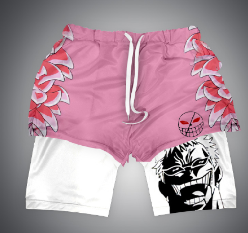 Men's Anime 2 In 1 Gym Shorts