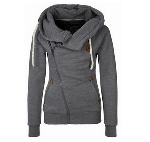 Women's Hooded Cardigan With Side Zipper
