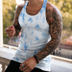 Men's Summer Knitted Vertical Stripe Fitness Tank Top
