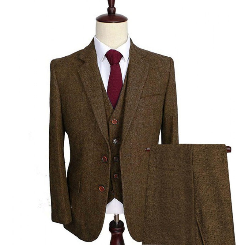 Men's Wool Tweed Tuxedo and Suit Set