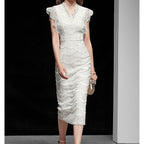 Women's Slim White Lace Long Dress