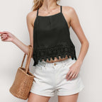 Women's Casual Solid Mesh Ultra Short Vest Tops ILLUSION CO