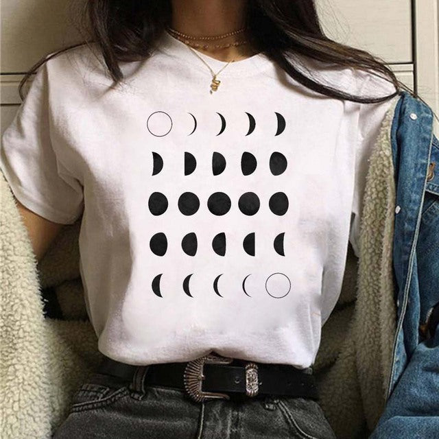Women's Aesthetic Universe Planets Graphic T Shirt