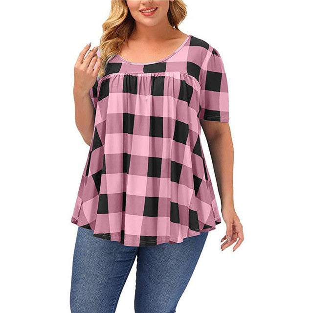 Women's Plus Size Casual Loose Tops Women's Tops & T-shirt Unbranded Pink XXL