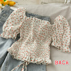 Women's Floral Ruffled Tops ILLUSION CO