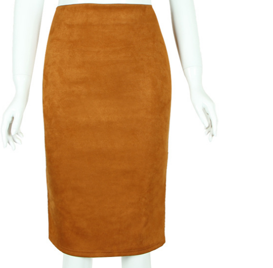 Women's Suede Midi Skirt