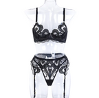 Women's Set Of Mesh Embroidered Lingerie Women's Lingerie Unbranded