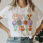Women's 90s Graphic Smile Letter T Shirt