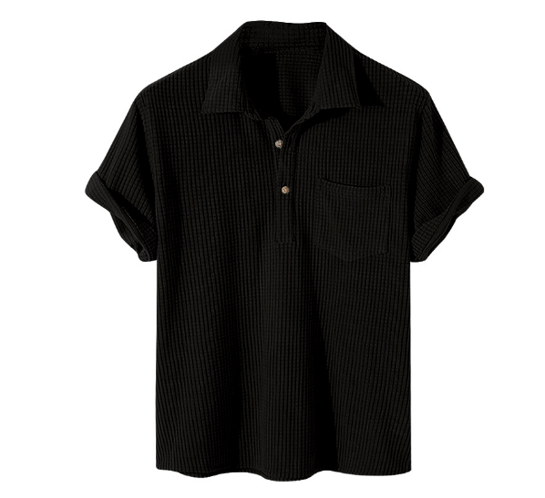 Men's Color Block Waffle Button Polo Shirt Main image