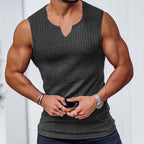 Men's Summer Knitted Striped Fitness Tank Top