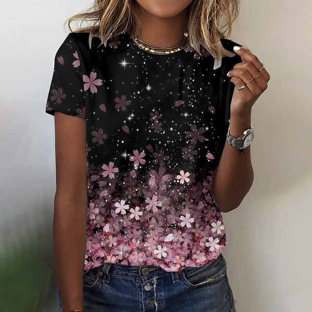 9335793D Butterfly Print T Shirt