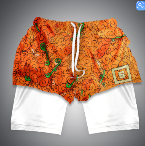 Men's Anime 2 In 1 Gym Shorts