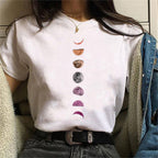 Women's Aesthetic Universe Planets Graphic T Shirt