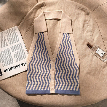 Women's Striped Sleeveless Shirt Women's Shirt Unbranded Blue Stripes One Size Main image