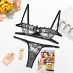 Women's Lace Embroidered Lingerie Set