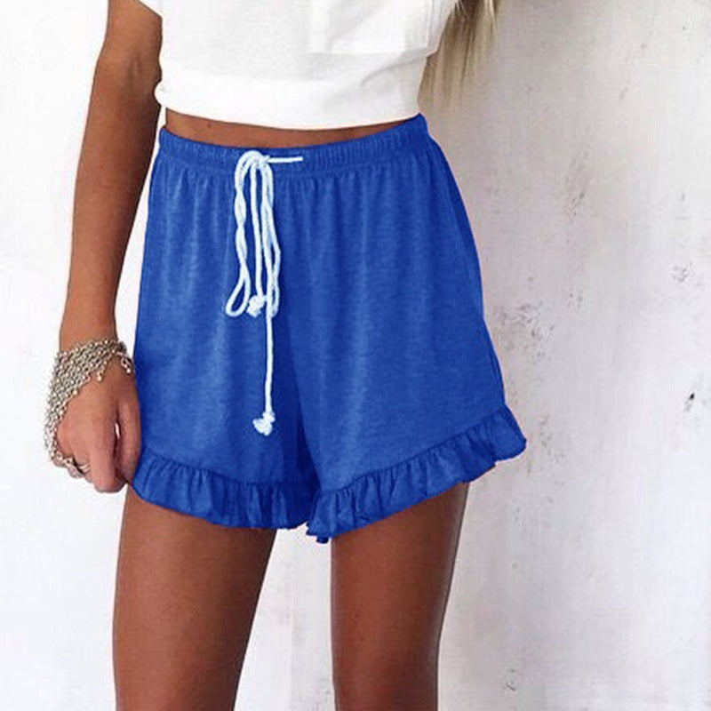 Women's Ruffled Drawstring Shorts