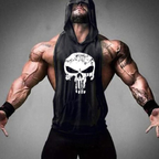Hooded Skull Bodybuilding Tank Top Men's Tank Top Unbranded