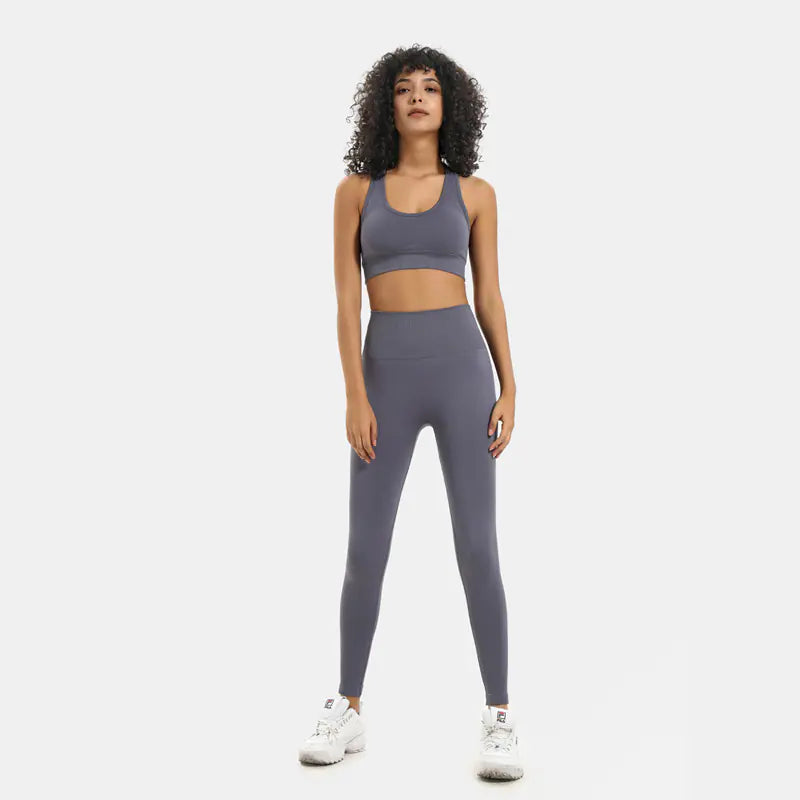 Women's Seamless Knit Yoga Set Activewear Outfit