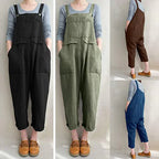 Women's Cotton Linen Overall Jumpsuit