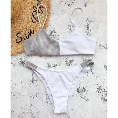 Women's Shiny Patchwork Bikini Set