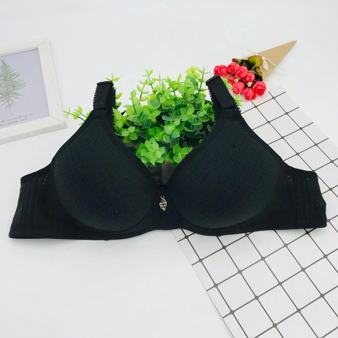 6 Pieces Large Cotton Moms Steel Rimless Bra