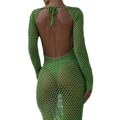Women's Cross Border Sexy Hollow Back Knit Dress