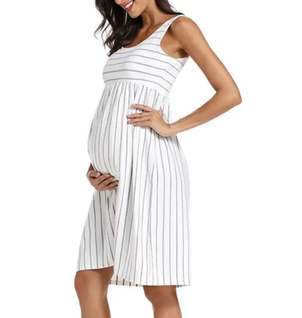 Women's Striped Maternity Dress Main image