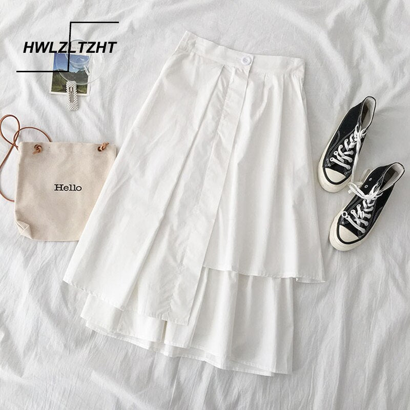 Women's Solid Color A Line High Waist Skirt