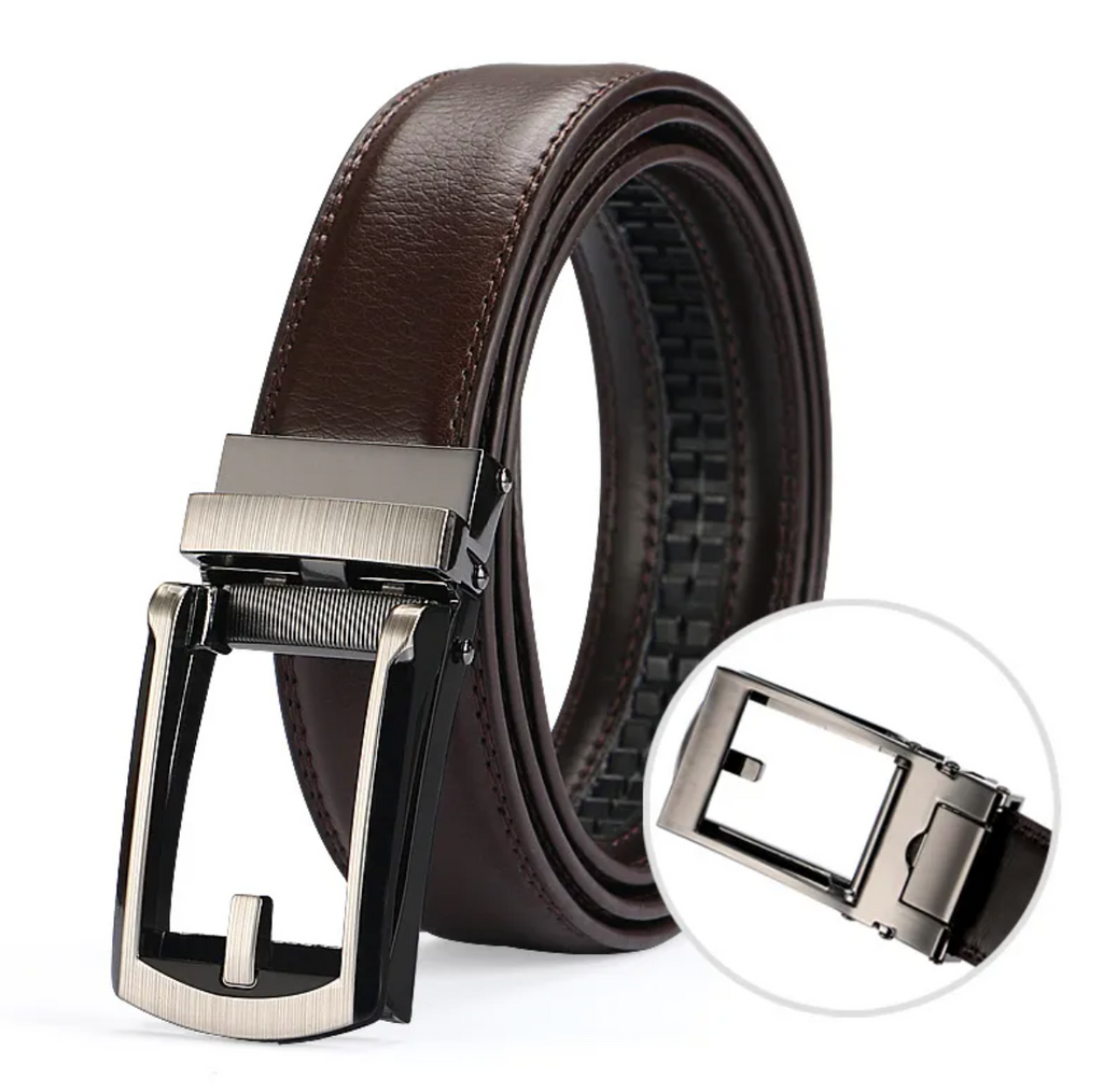 Men's Genuine Leather Automatic Buckle Belt