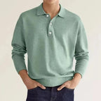 Men's Long Sleeve Button Polo Shirt
