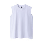 260g Double Yarn Cotton Tank Top for Streetwear Men's Tank Top Unbranded White XL