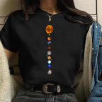 Women's Aesthetic Universe Planets Graphic T Shirt