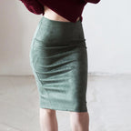 Women's Suede Midi Skirt