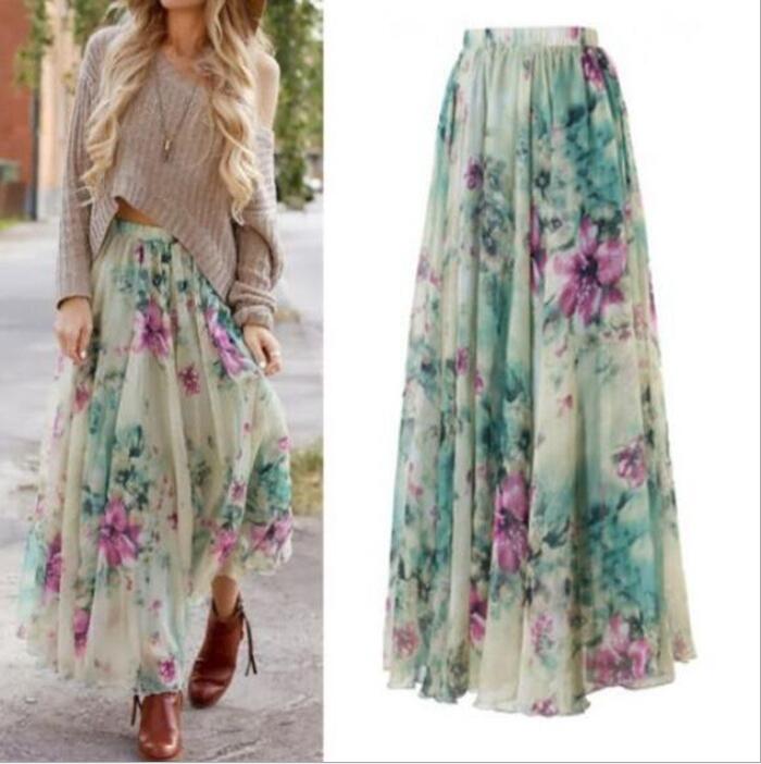 Women's Bohemian Maxi Skirt