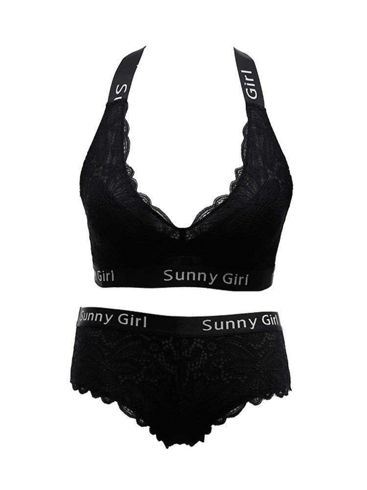 Women's Wireless Backless Lingerie Set With Panties